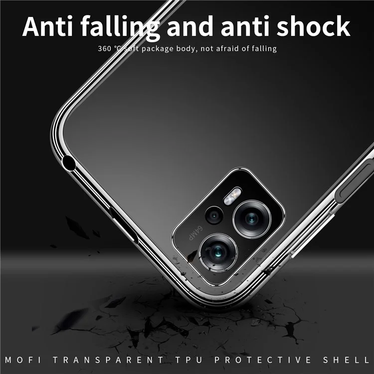 Mofi Für Xiaomi Redmi Note 11t Pro 5g / Anmerkung 11t Pro+ 5g / Poco X4 GT 5G / Redmi K50i 5G Soft TPU Telefonabdeckung Kristallklares Anti-drop-gehäuse