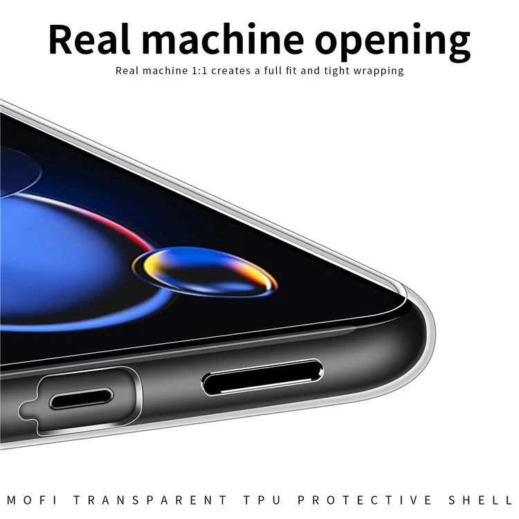Mofi Para Xiaomi Redmi Note 11t Pro 5G / Nota 11T Pro+ 5G / Poco X4 GT 5G / Redmi K50i 5G Soft TPU Telep Cubierta de Cristal Corriendo Anti-drop Case