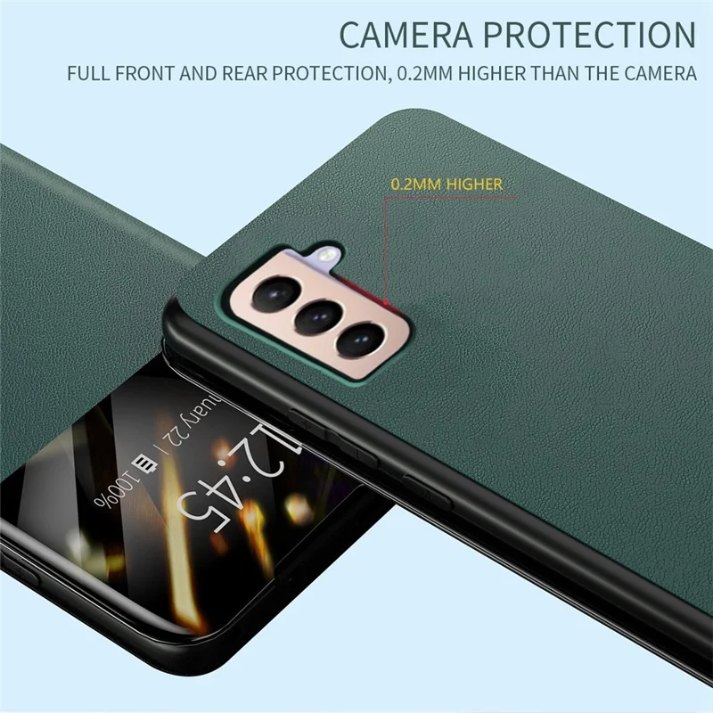 For Samsung Galaxy S21+ 5G View Window PU Leather Case Card Holder Stand Folio Flip Phone Cover - Blue