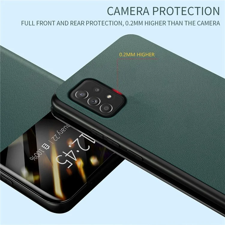 Для Samsung Galaxy A72 4G / 5G View Window PU Leather Case Full Protection Card Holder Stand Folio Flip Phone Cover - Blue
