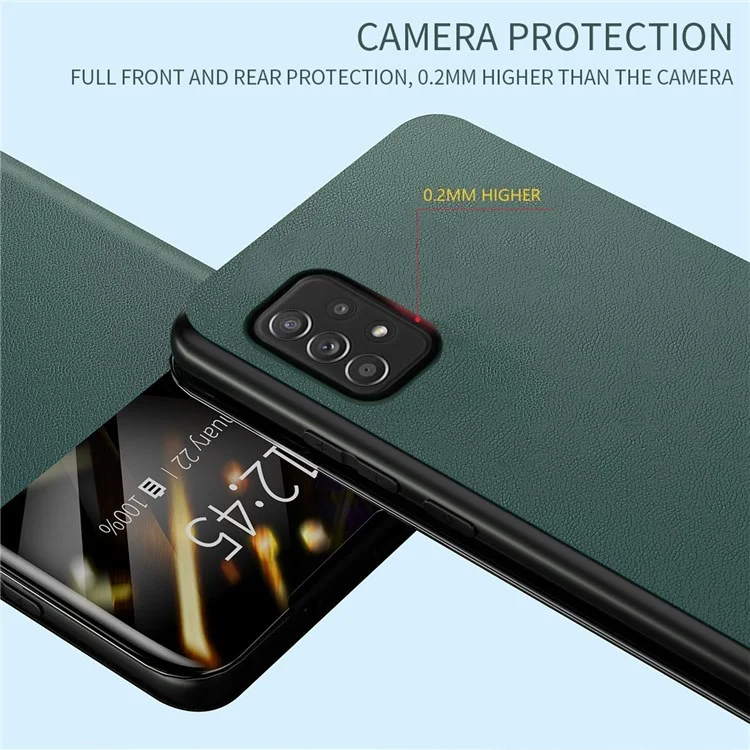 Pour Samsung Galaxy A52 4G / 5G / A52s 5G Etui de téléphone en cuir à fenêtre de visualisation antichute avec support pour carte - Orange