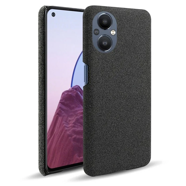 Étui de Protection Pour Oppo Reno8 Lite 5G, Couverture de Téléphone Hard pc Hard pc + en Tissu - le Noir