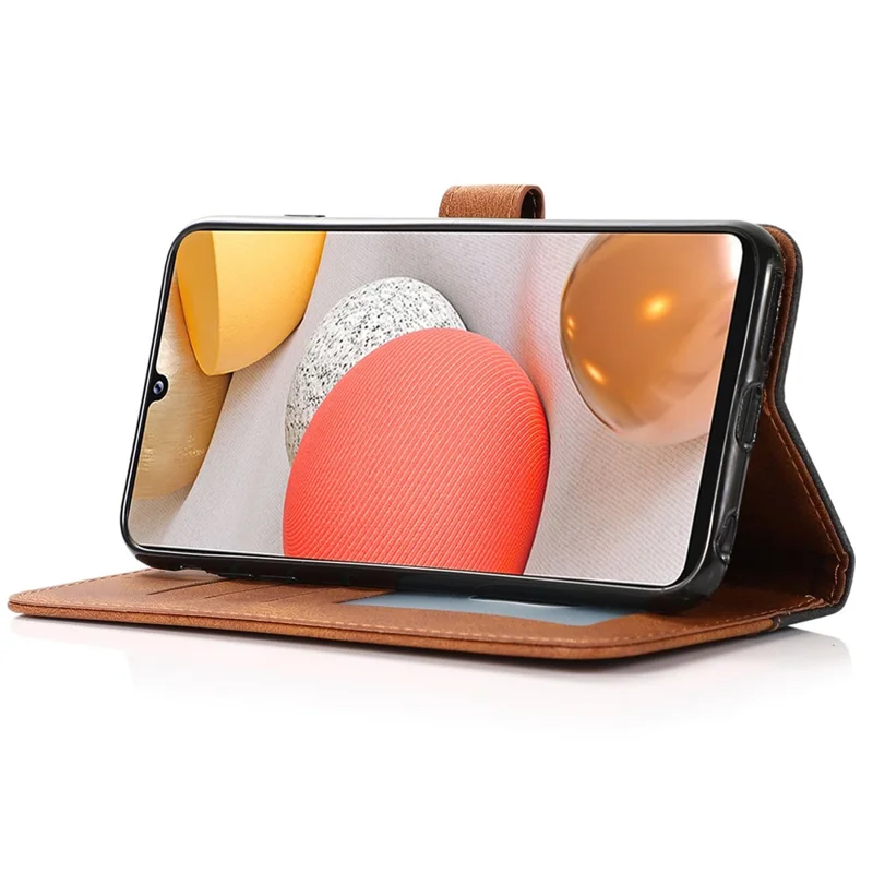 Für Samsung Galaxy A53 5G Farbspritzer-Handyhülle mit Brieftasche, Ständer, Magnetverschluss, PU-Leder, stoßfest - Schwarz / Braun