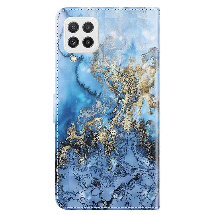 Per Samsung Galaxy A22 4G (versione UE) / M32 (versione globale) 4G / M22 4G Custodia per telefono in pelle PU anti-caduta con supporto 3D Pattern stampato, chiusura magnetica, custodia portafoglio con cinturino - Bauhinia Valley