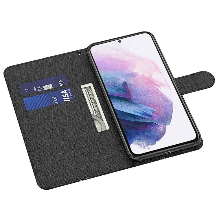 Per Samsung Galaxy A22 4G (versione UE) / M32 (versione globale) 4G / M22 4G Custodia per telefono in pelle PU anti-caduta con supporto 3D Pattern stampato, chiusura magnetica, custodia portafoglio con cinturino - Bauhinia Valley