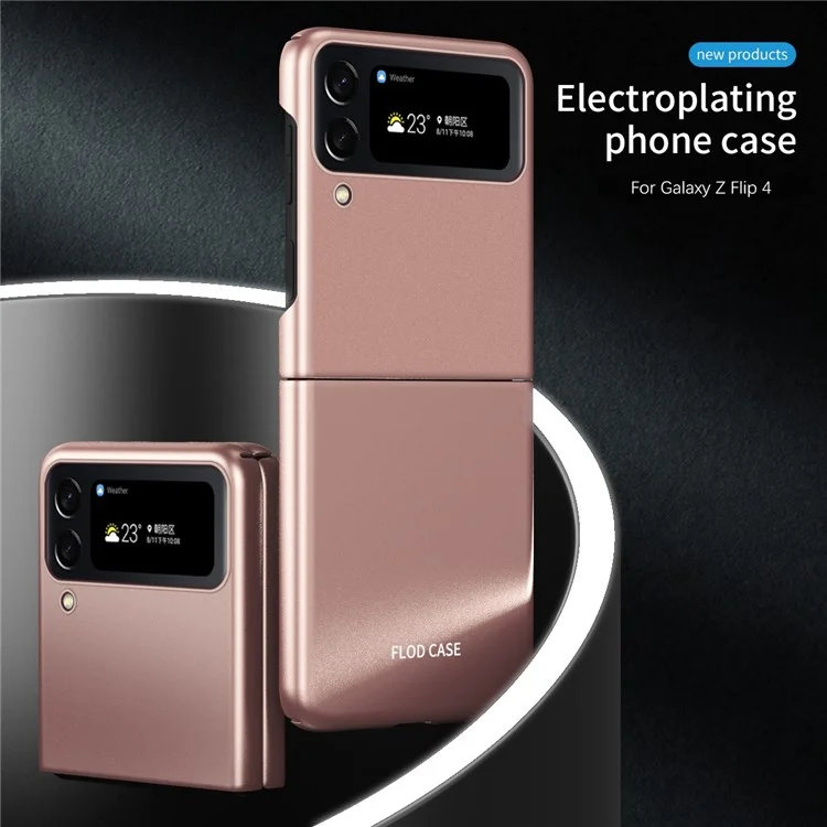 Pour Samsung Galaxy Z Flip4 5G Skin-touch Feeling Ultra-slim Anti-fingerprint Matte Electroplating Hard PC Phone Case Cover - Rose Gold