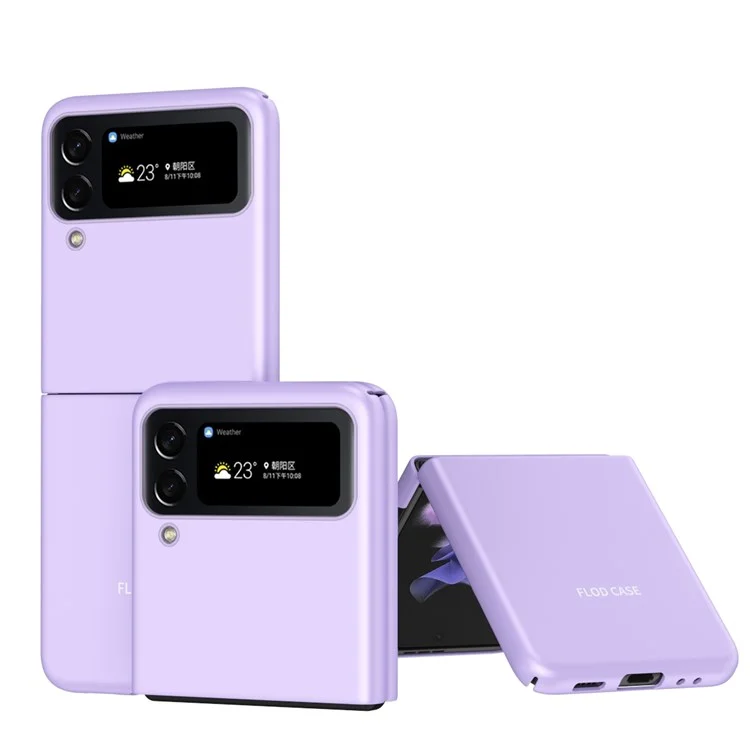 Para Samsung Galaxy Z Flip4 5g Skin-touch Feeling Ultra-slim Antifingprint Eletroplatação Matte Hard PC Caixa de Telefone PC Capa - Roxo