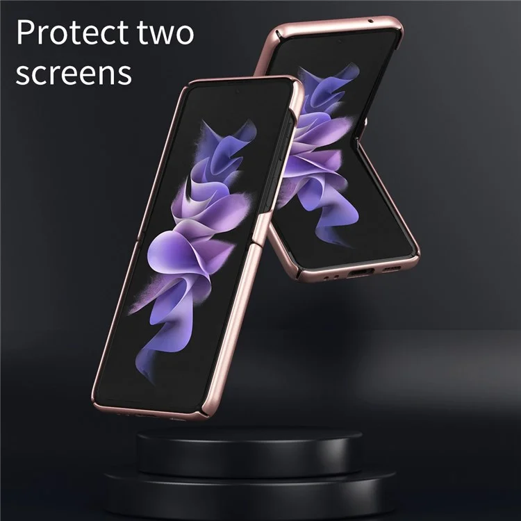 Para Samsung Galaxy Z Flip4 5g Skin-touch Feeling Ultra-slim Antifingprint Eletroplatação Matte Hard PC Caixa de Telefone PC Capa - Roxo