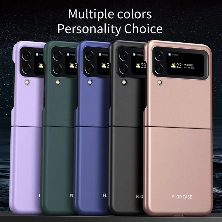 Para Samsung Galaxy Z Flip4 5g Skin-touch Feeling Ultra-slim Antifingprint Eletroplatação Matte Hard PC Caixa de Telefone PC Capa - Roxo