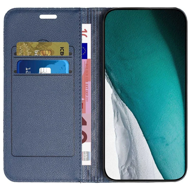 Wallet Phone Case for Samsung Galaxy A33 5G Rhombus Pattern Embossed Folio Flip Cover Litchi Texture PU Leather Stand Case with RFID Blocking Function - Blue
