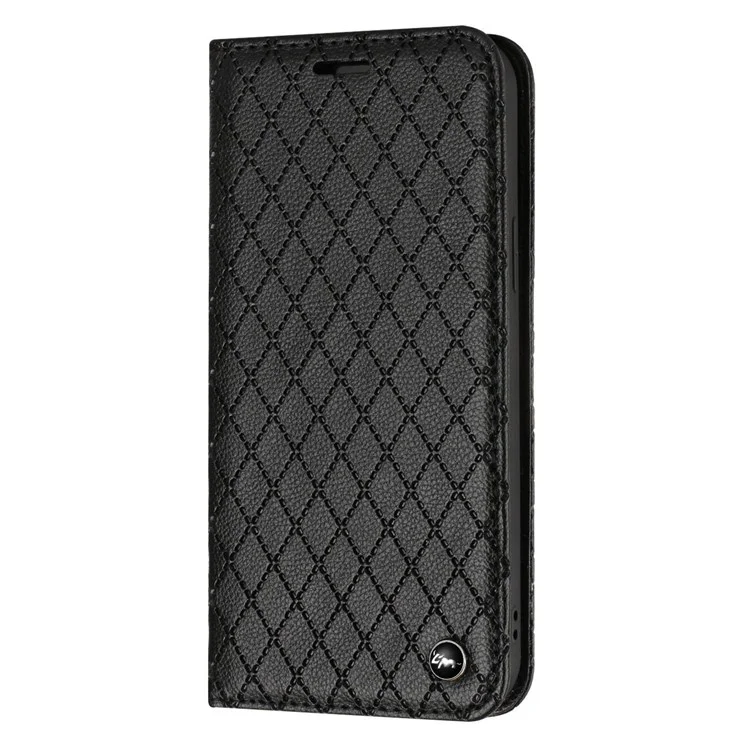 Para Samsung Galaxy A22 5G (versión de la Ue) Bloqueo de Teléfono de Bloqueo Rfid, Magnetic Autobsorbed Litchi Texture PU Leather Rombusment Cobertura de Cobertura Celular Cubierta Celular Con Billetera de Soporte - Negro