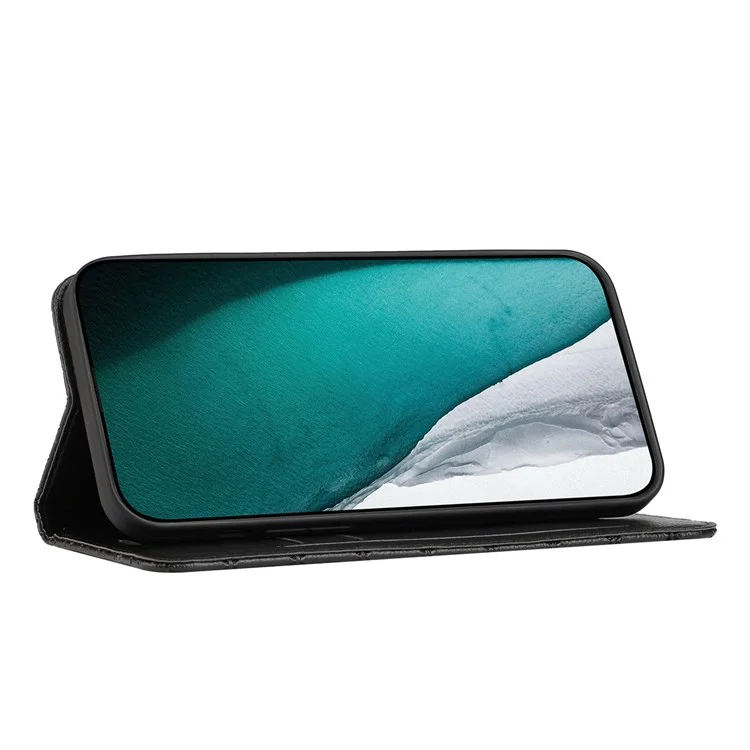 Para Samsung Galaxy A22 5G (versión de la Ue) Bloqueo de Teléfono de Bloqueo Rfid, Magnetic Autobsorbed Litchi Texture PU Leather Rombusment Cobertura de Cobertura Celular Cubierta Celular Con Billetera de Soporte - Negro