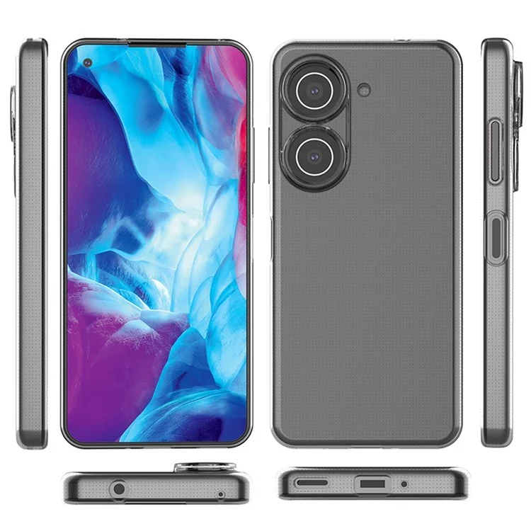 Para Asus Zenfone 9 5G Super Clear TPU TPU Teléfono Caja de Protección Contra el Teléfono Antiadio