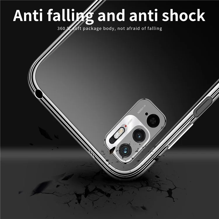 MOFI Phone Case Bag For Xiaomi Redmi Note 10 5G / Redmi Note 10T 5G / Poco M3 Pro 5G / 4G, Soft TPU Transparent Anti-fall Shockproof Phone Shell