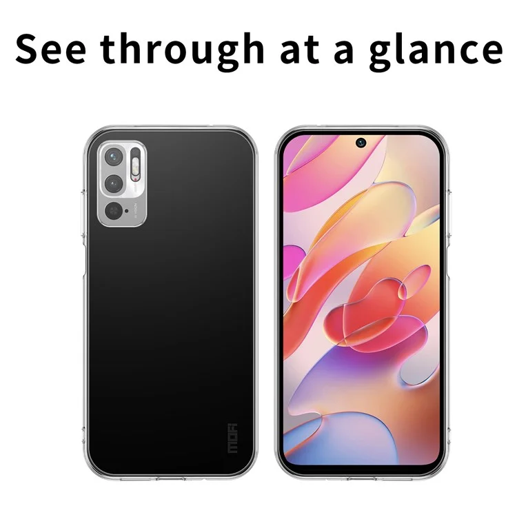 MOFI Phone Case Bag For Xiaomi Redmi Note 10 5G / Redmi Note 10T 5G / Poco M3 Pro 5G / 4G, Soft TPU Transparent Anti-fall Shockproof Phone Shell