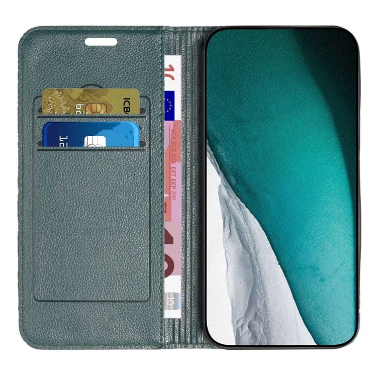 For Samsung Galaxy S21+ 5G / S30+ 5G Rhombus Embossing Litchi Texture PU Leather Drop-proof Cover RFID Blocking Phone Stand Wallet Case - Green