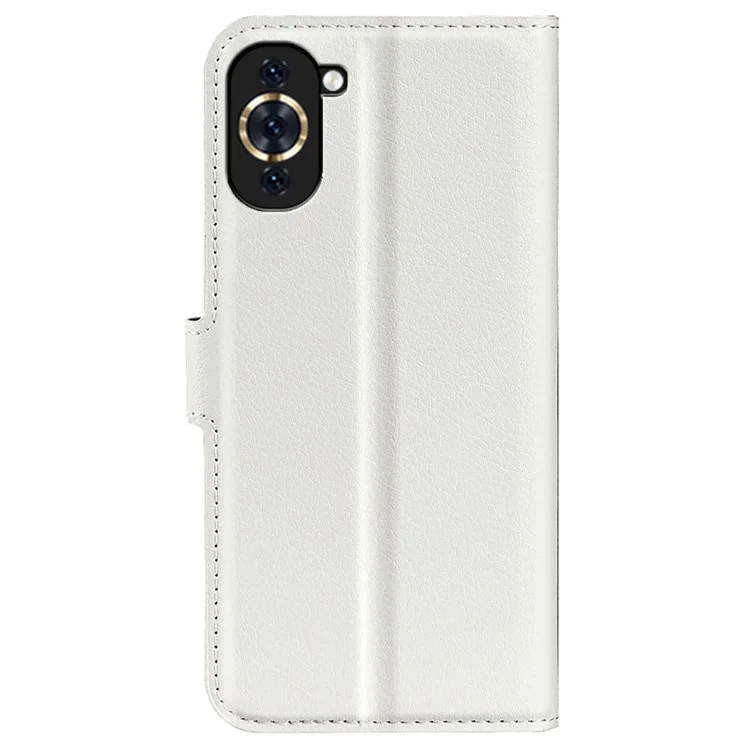 Caixa de Telefone Dobrável Para Huawei Nova 10 Pro 4g, Carteira de Textura Litchi PU PU Cover Interna de Tpu Fólio - Branco