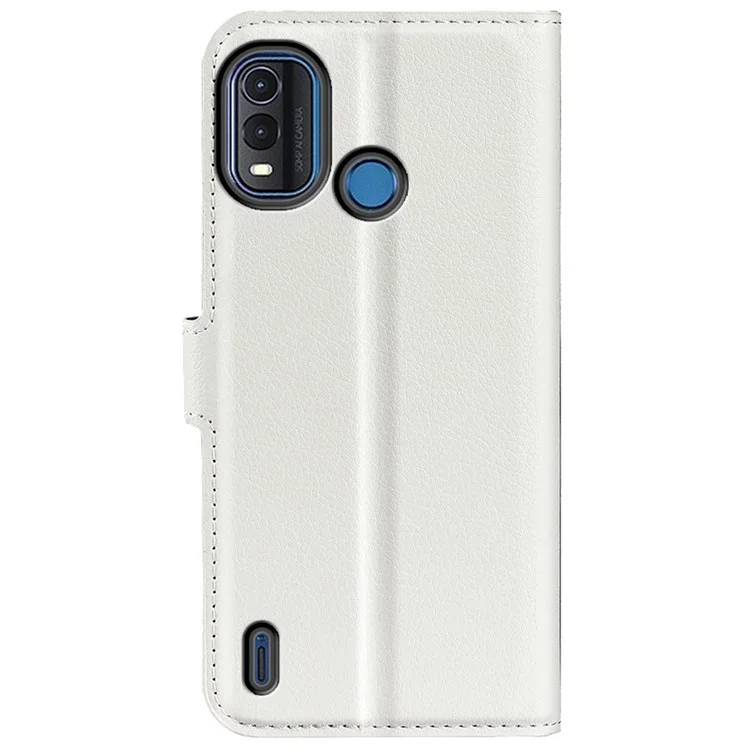 Litchi Texture Wallet Case de Teléfono Para Nokia G11 Plus 4G, Visioning st Stand PU Leather Propolte Folio Folio Flip Cover - Blanco