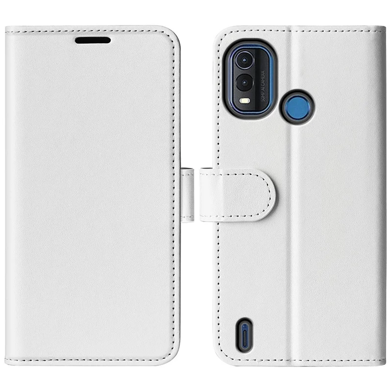 PU Leather Crazy Horse Texture Protective Cover for Nokia G11 Plus 4G, Folio Flip Wallet Stand Magnetic Clasp Phone Case - White
