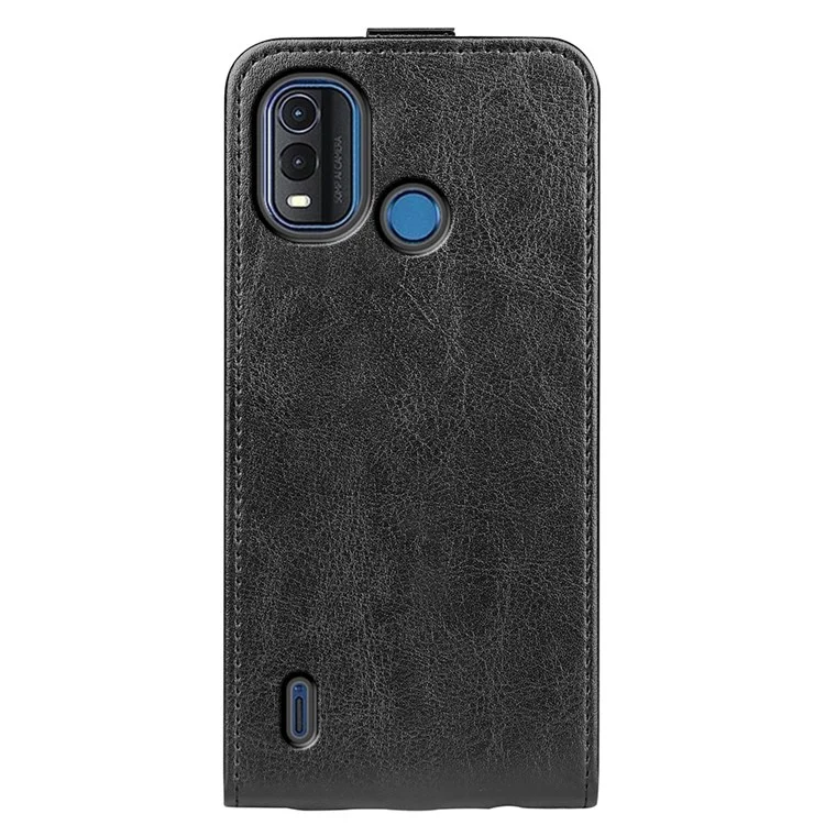 Vertical Flip Phone Case for Nokia G11 Plus 4G, Crazy Horse Texture PU Leather Cover with Card Holder - Black