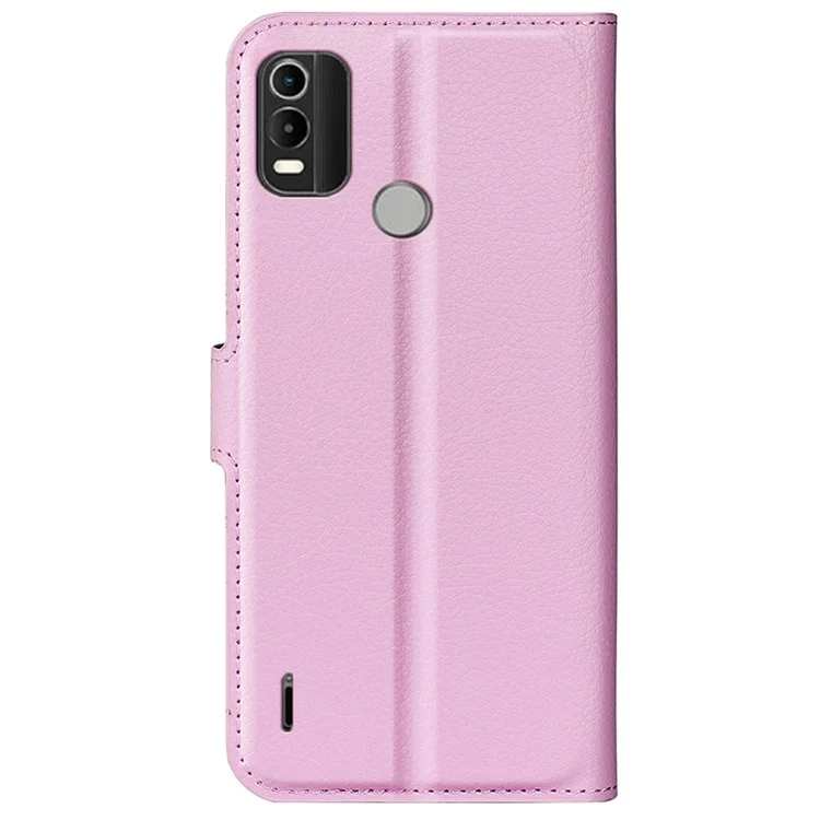 Litchi Texture PU Кожаный Чехол Для Nokia G11 Plus 4G, Амортизаторная Подставка Для Кошелька Flio Flip Phone - Розовый