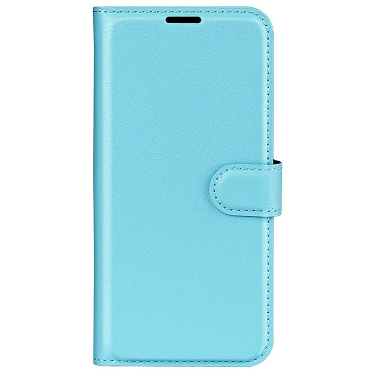 Litchi Texture PU Leather Case for Nokia G21 Plus 4G Shockproof Wallet Stand Folio Flip Phone Cover - Blue