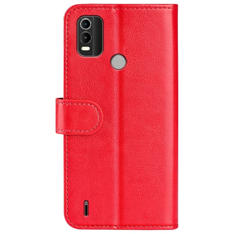 Crazy Horse Texture Téléphone Case Pour Nokia C21 Plus 4G, Flio Flip pu en Cuir Couverture de Coque en Tpu Doux Inner Avec Support de Portefeuille - Rouge