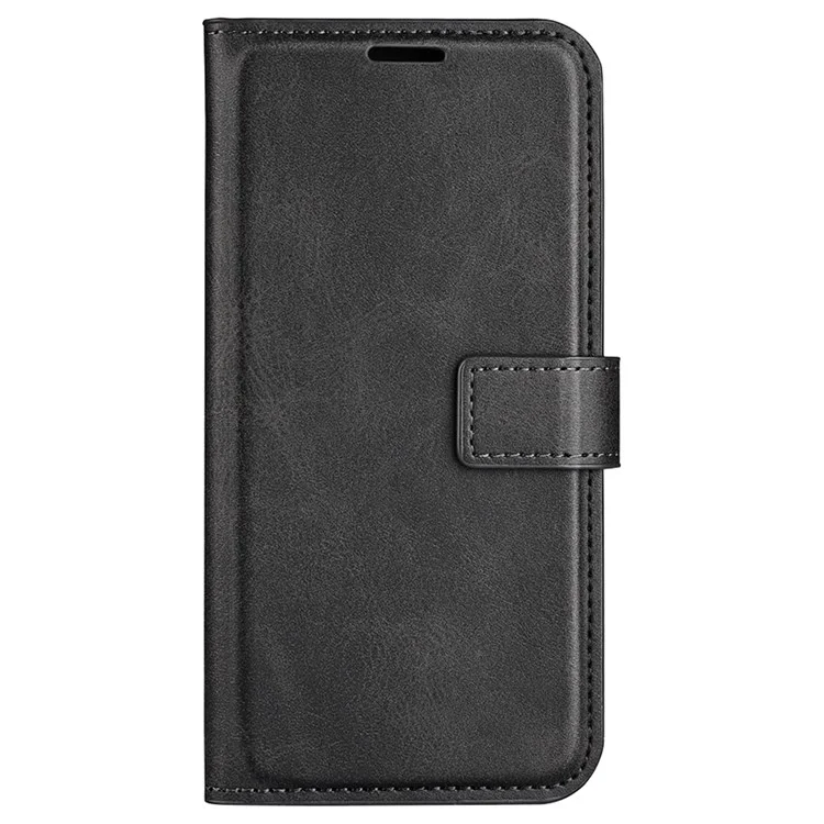 Case de Téléphone Protectrice Pour Nokia C21 Plus 4G, Textured Cuir Carré Carré Fermoir Flio Flip Couvercle Avec Support de Portefeuille - le Noir
