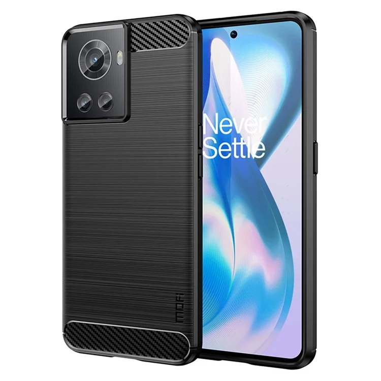 MOFI JK TPU Series-1 for OnePlus Ace 5G / 10R 5G Carbon Fiber Texture Anti-Fingerprint Case Soft TPU Brushed Surface Protective Cover - Black