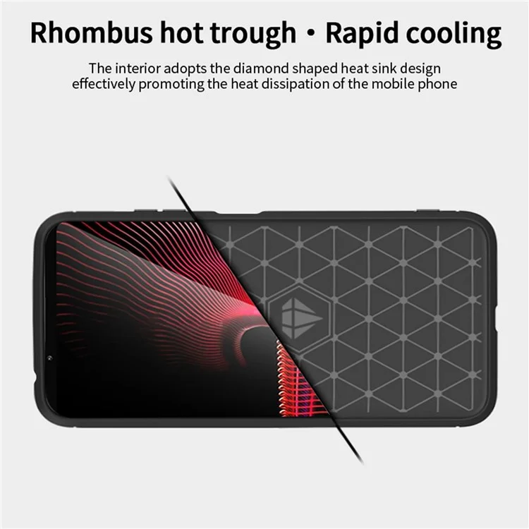 MOFI JK TPU Serie-1 per Sony Xperia 1 IV 5G Custodia Antigraffio con Texture in Fibra di Carbonio, Superficie Spazzolata, Morbida Custodia Posteriore in TPU - Nero