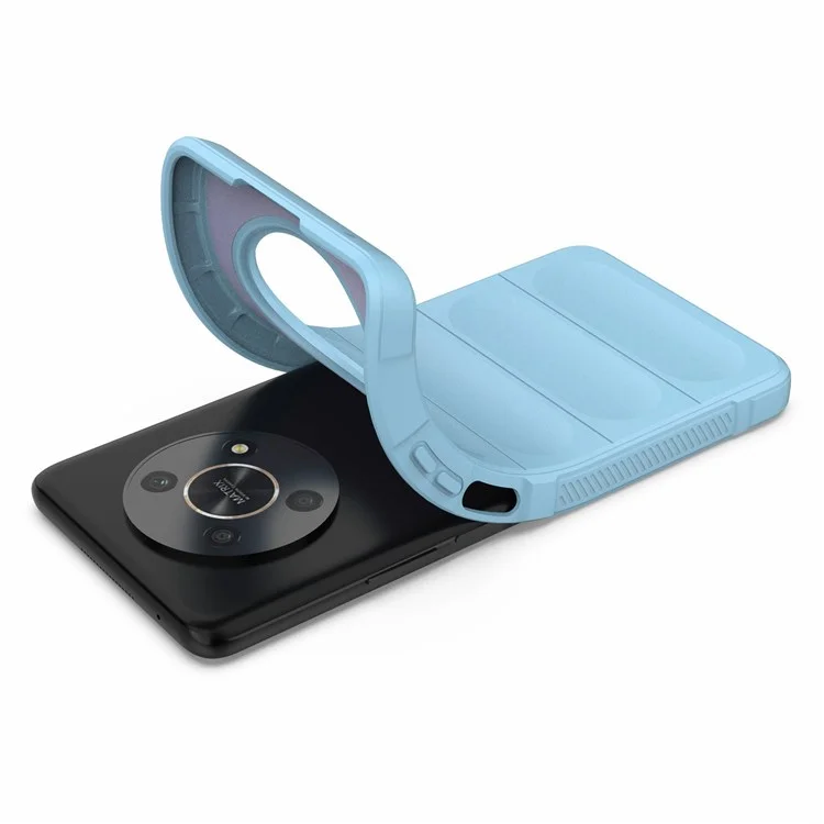Pour Honor X30 5G  /  X9 4G / 5G Coque de protection arrière en TPU souple et résistante aux chocs pour téléphone portable - Bleu ciel