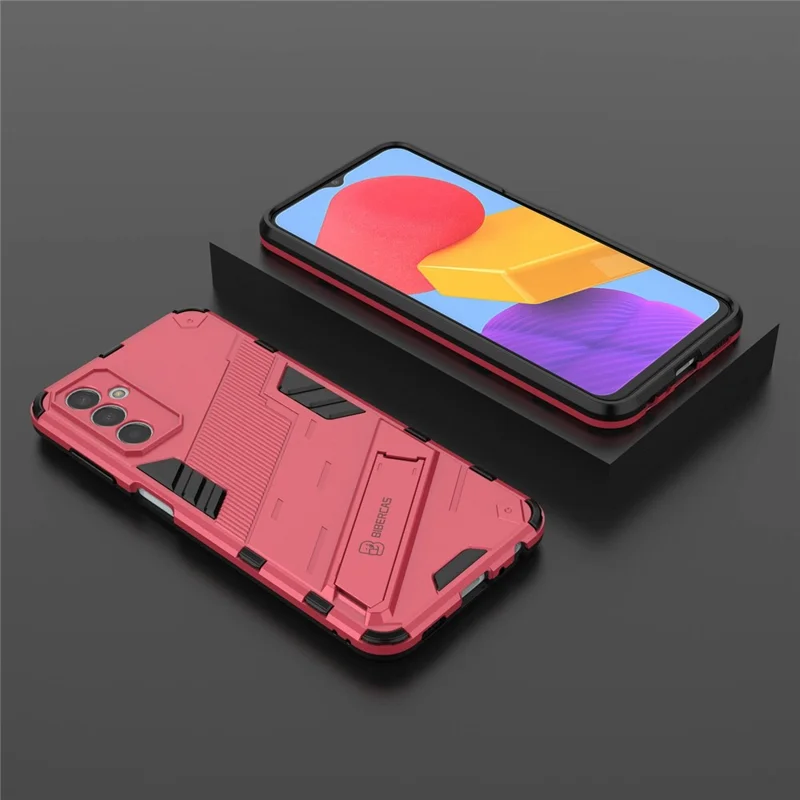 For Samsung Galaxy M13 4G Kickstand Protective Phone Case Drop-proof Hard PC Soft TPU Hybrid Cover - Rose
