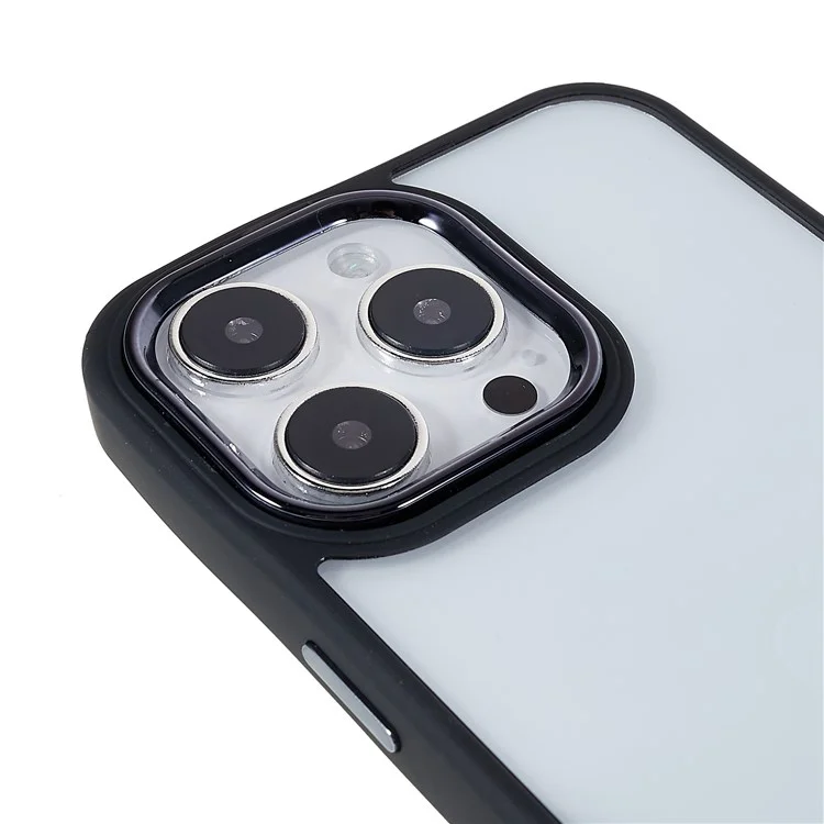 Pour iPhone 14 Pro 6,1 pouces Étui de protection en acrylique + TPU avec revêtement électrolytique renforcé anti-chute - Noir