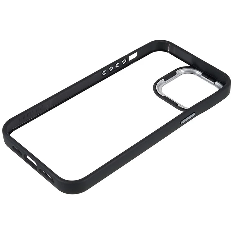 Pour iPhone 14 Pro 6,1 pouces Étui de protection en acrylique + TPU avec revêtement électrolytique renforcé anti-chute - Noir