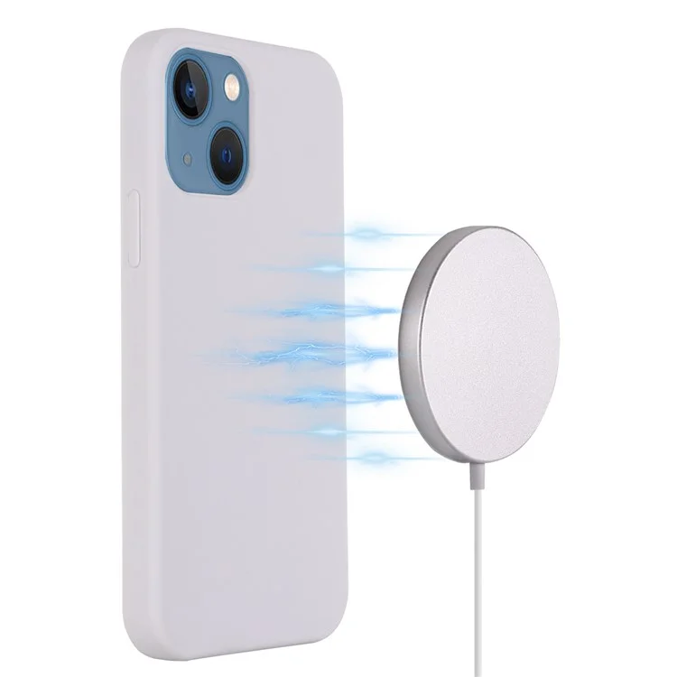 Für iPhone 14 6.1 Zoll kompatibel mit MagSafe Wireless Charging Phone Case Soft Anti-Scratch Silicone Cover - Weiß