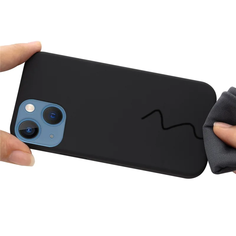 For iPhone 14 6.1 inch Compatible with MagSafe Wireless Charging Phone Case Soft Anti-scratch Silicone Cover - Black