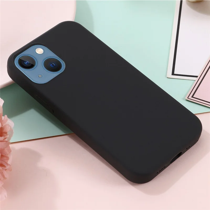 For iPhone 14 6.1 inch Compatible with MagSafe Wireless Charging Phone Case Soft Anti-scratch Silicone Cover - Black