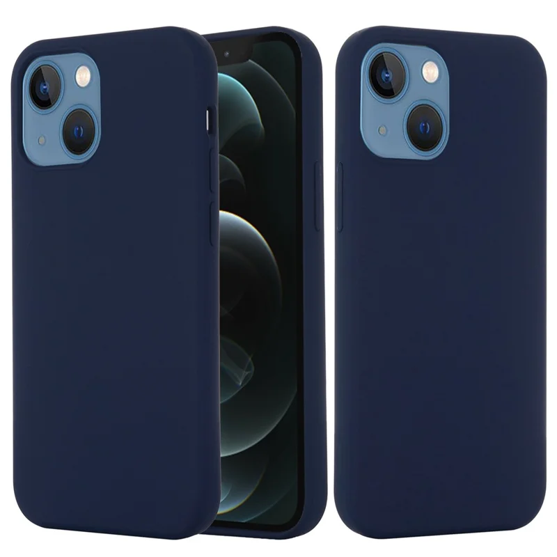 For iPhone 14 6.1 inch Compatible with MagSafe Wireless Charging Phone Case Soft Anti-scratch Silicone Cover - Dark Blue