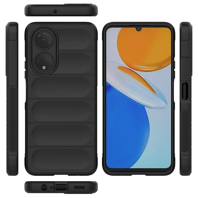 For Honor X7 4G / Honor Play 30 Plus 5G Custodia Rigida Telefono Resistente agli Urti Design Preciso Taglio Posteriore in TPU - Nero