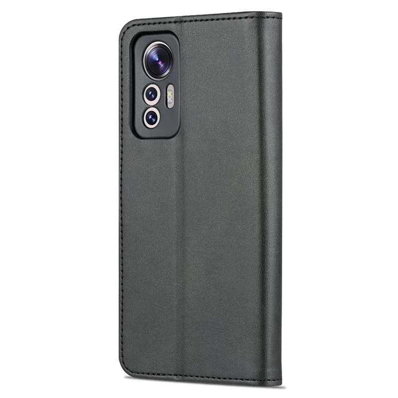 AZNS For Xiaomi 12 Lite 5G PU Leather Folio Flip Phone Cover Anti-drop Protection Stand Wallet Case - Black