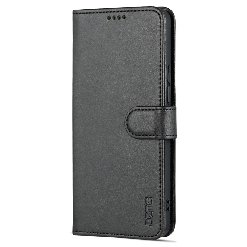 AZNS For Xiaomi 12 Lite 5G PU Leather Folio Flip Phone Cover Anti-drop Protection Stand Wallet Case - Black