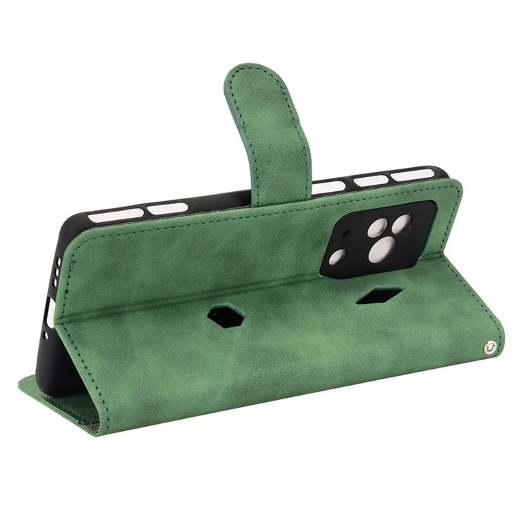 Für Xiaomi Black Hai 5 Pro Skin-touch Feel Phone Hülle PU Leder Magnetische Verschlussstand Wallet Wallet Mit Riemen - Grün
