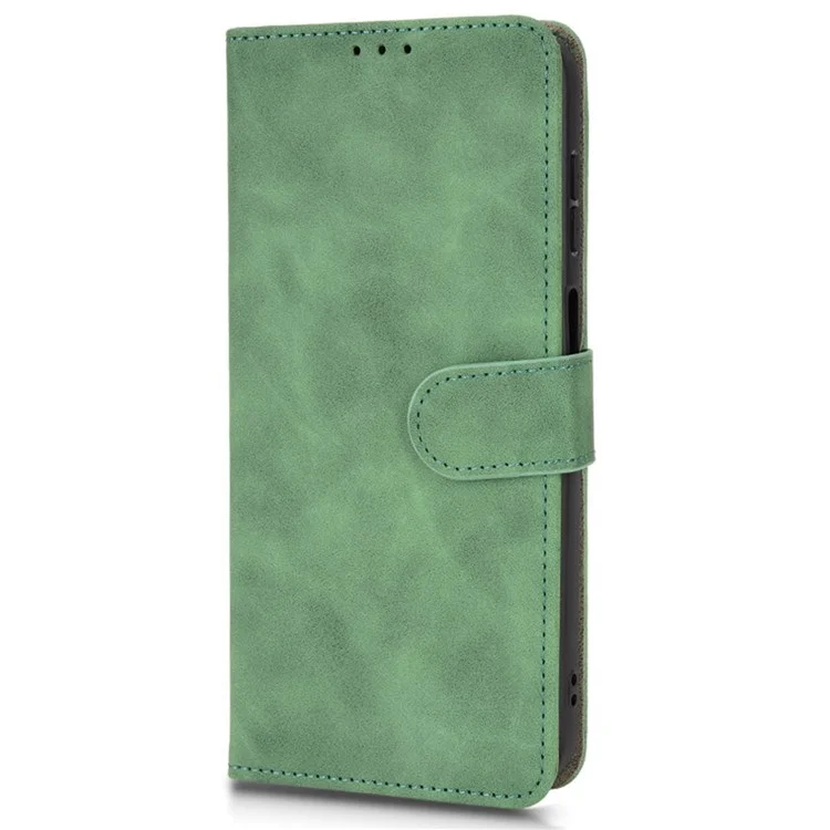 Per Xiaomi Poco F4 5G / Redmi K40S 5G Wormet Wormet PU Canda Cutanea Per la Pelle Follio Flip Protezione Copertura Con Cinturino - Verde