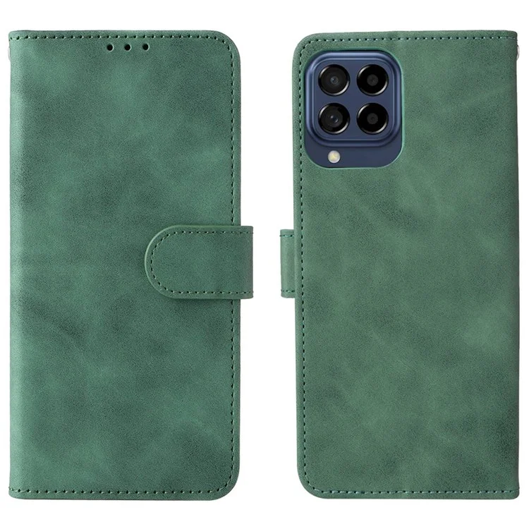 Für Samsung Galaxy M53 5G Drop Proof Folio Flip Stand Wallet PU Leder Case Skin-Touch Feeling Protective Cover - Grün