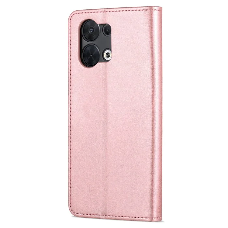 Azns Flip Wallet Case Per Oppo Reno8 5G (versione Globale) / Oppo Reno8 5G, PU Copertina di Telefono Protettivo Per la Visione Resistente a Scratch Per Scratch - Oro Rosa