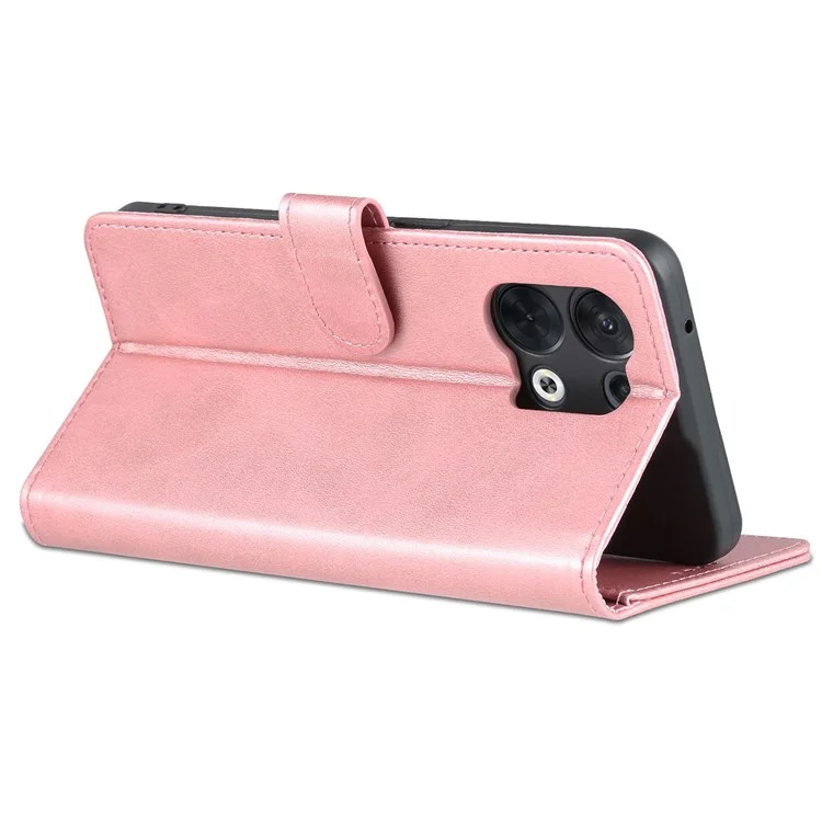 Azns Flip Wallet Case Per Oppo Reno8 5G (versione Globale) / Oppo Reno8 5G, PU Copertina di Telefono Protettivo Per la Visione Resistente a Scratch Per Scratch - Oro Rosa