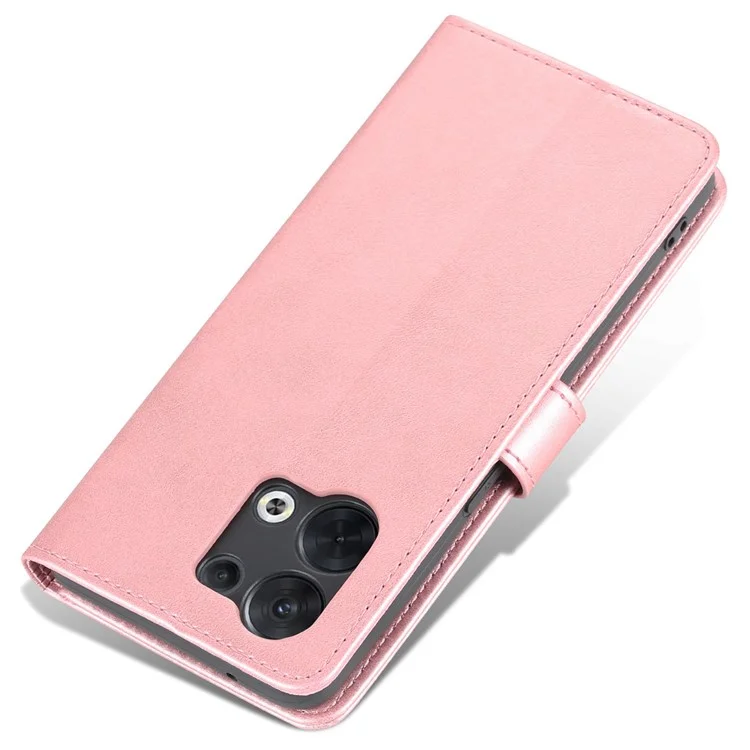 Azns Flip Wallet Case Per Oppo Reno8 5G (versione Globale) / Oppo Reno8 5G, PU Copertina di Telefono Protettivo Per la Visione Resistente a Scratch Per Scratch - Oro Rosa