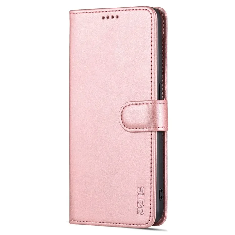 Azns Flip Wallet Case Per Oppo Reno8 5G (versione Globale) / Oppo Reno8 5G, PU Copertina di Telefono Protettivo Per la Visione Resistente a Scratch Per Scratch - Oro Rosa
