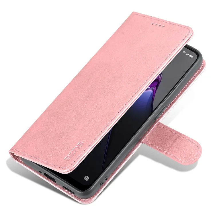 Cover per telefono a prova di cadute AZNS per Oppo Reno8 Pro 5G (Versione Globale) / Reno8 Pro+ (Cina) 5G, Custodia Portafoglio in Pelle PU con Protezione Completa - Rose Gold