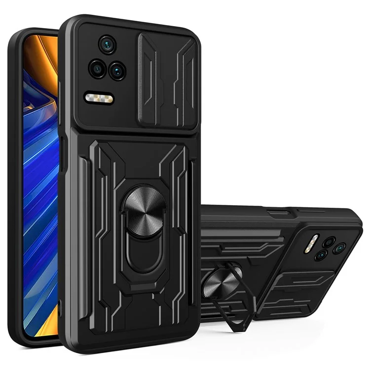 Per Xiaomi Redmi K40S 5G / Poco F4 5G Supporto Scheda Supporto ad Anello Custodia per Telefono con Supporto - Nero